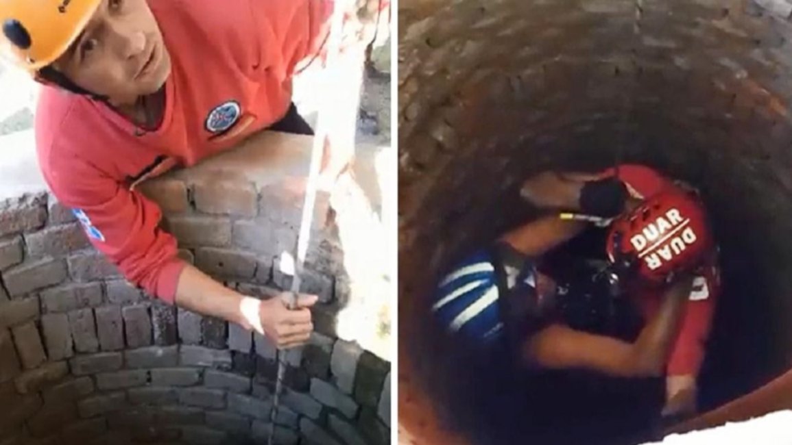 Una mujer se cayó a un pozo de 12 metros y fue rescatada