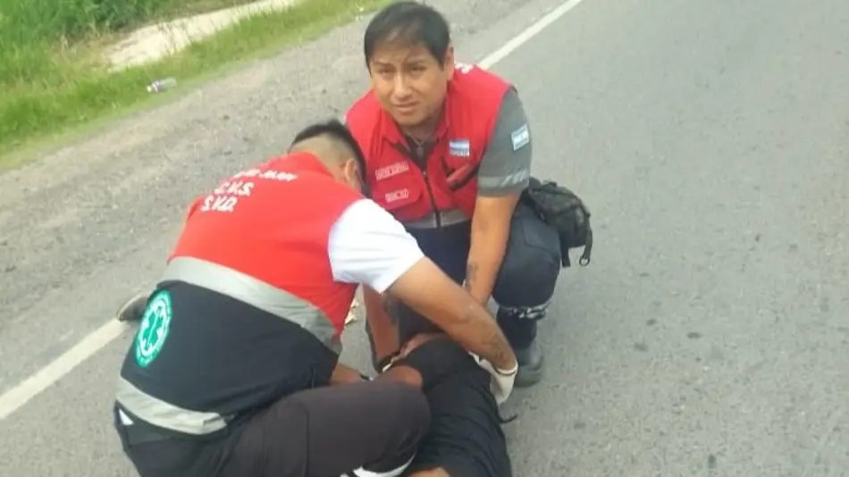 Siniestro vial en ruta 9 deja un peatón herido