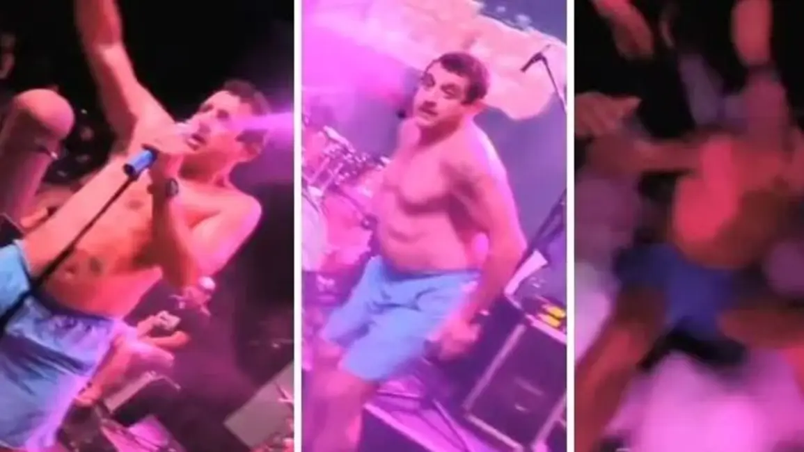 Video. Cantante se lanzó al público desde el escenario y nadie lo atrapó