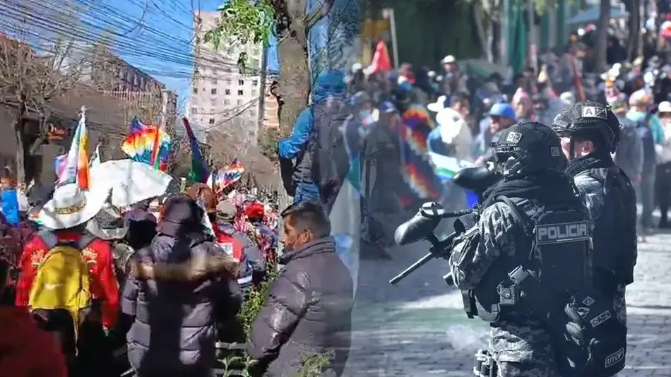 Tensión en Bolivia: Manifestantes evistas rompen cercos policiales en La Paz