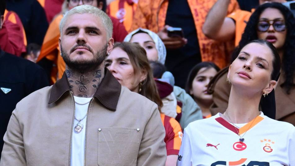 La China Suárez y Mauro Icardi en el estadio del Galatasaray