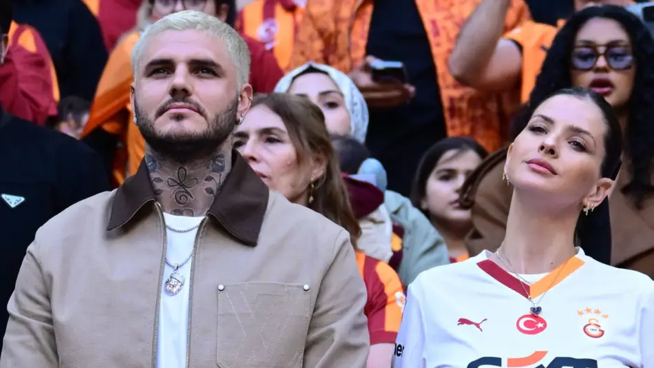 La China Suárez y Mauro Icardi en el estadio del Galatasaray