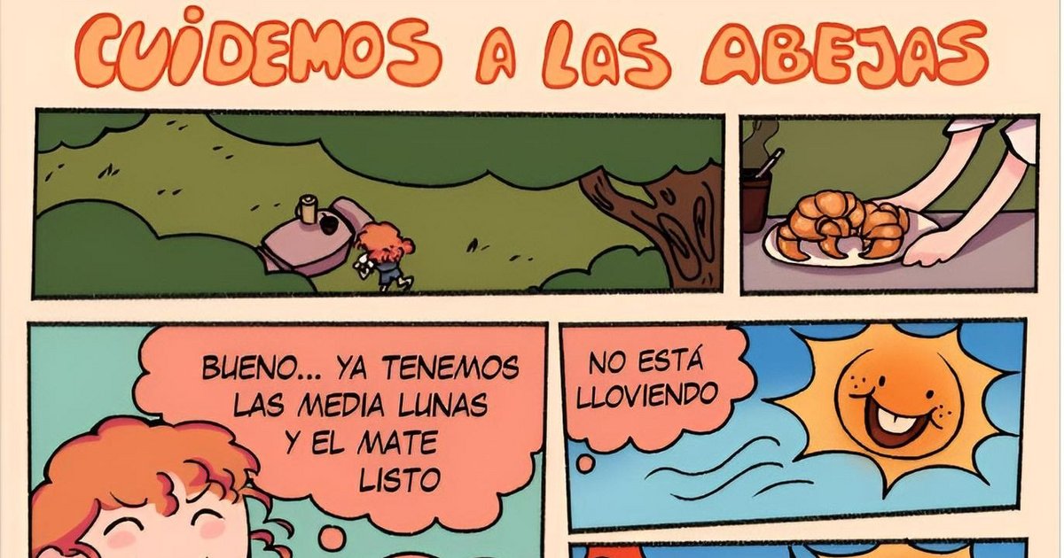 Estudiante creó un cómic sobre enjambres de abejas