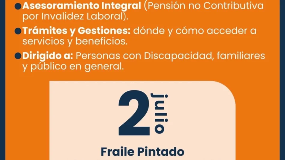 Oficina de Asesoramiento estará en Fraile Pintado