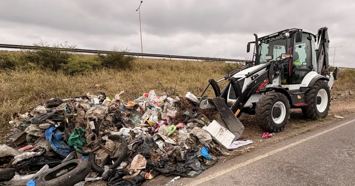 Operativo de limpieza y saneamiento en la RN66