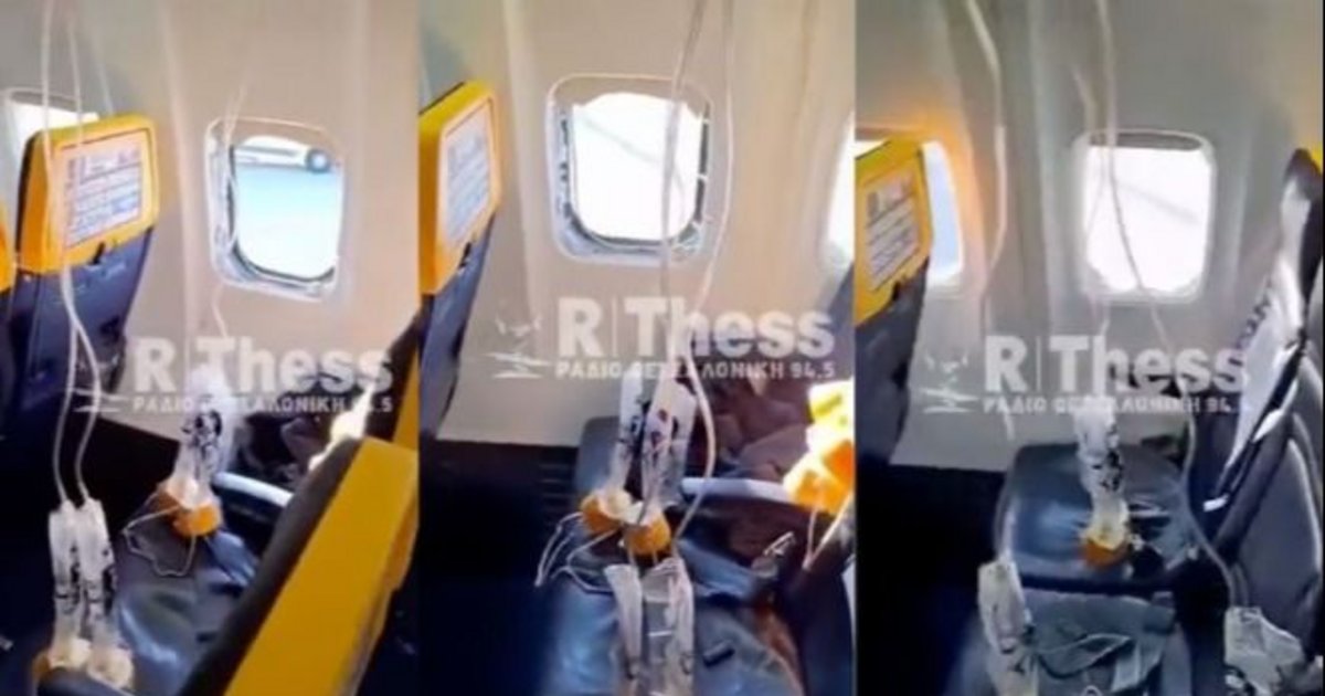 Una ventanilla se rompe en el aire y succiona parcialmente a uno de los pasajeros