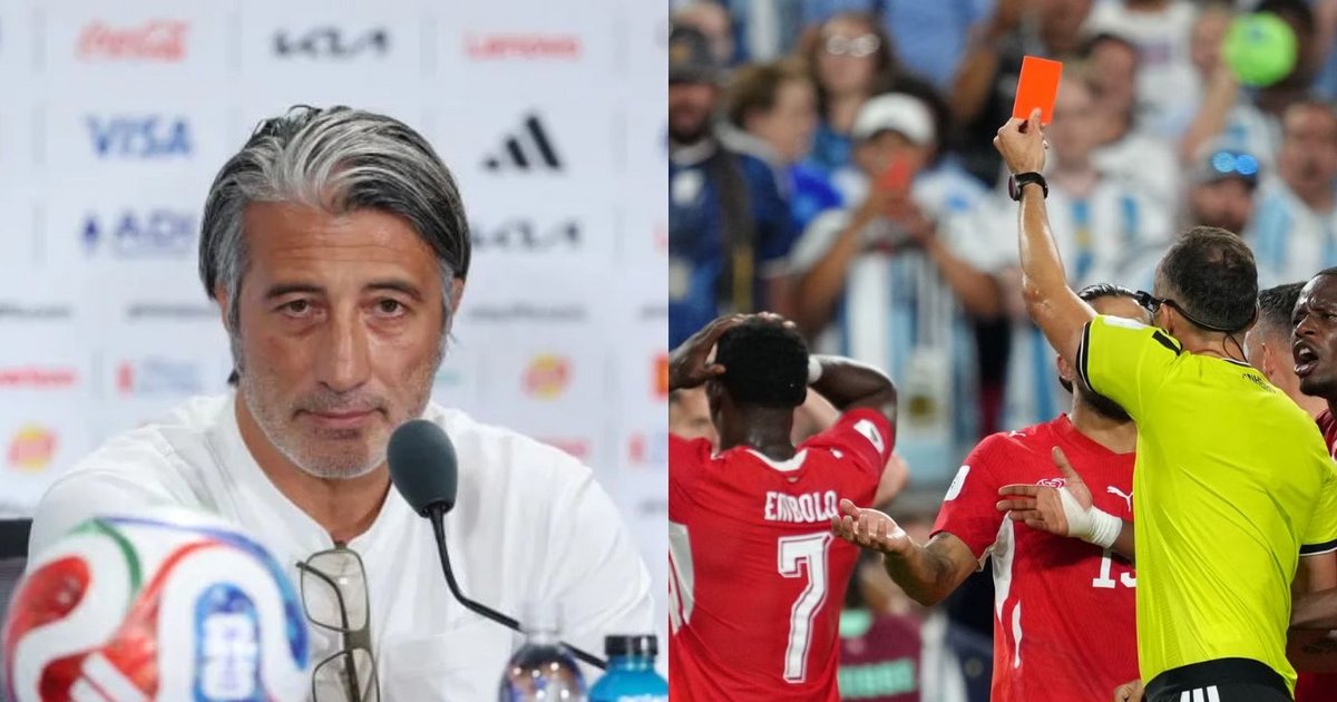 Murat Yakin cuestionó la expulsión de Embolo tras la caída ante Argentina