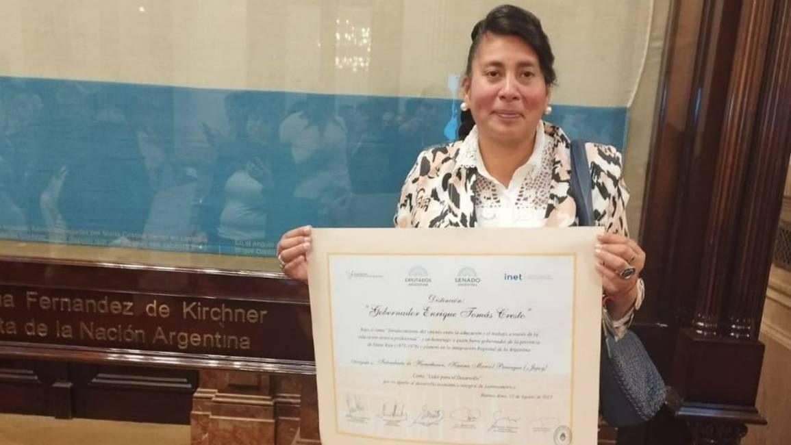 Karina Paniagua, intendenta de Humahuaca fue distinguida en el Senado