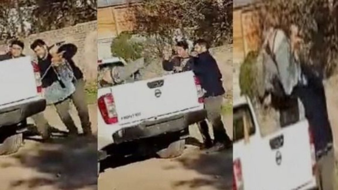 VIDEO: ataron a un delincuente y lo tiraron a la caja de un patrullero