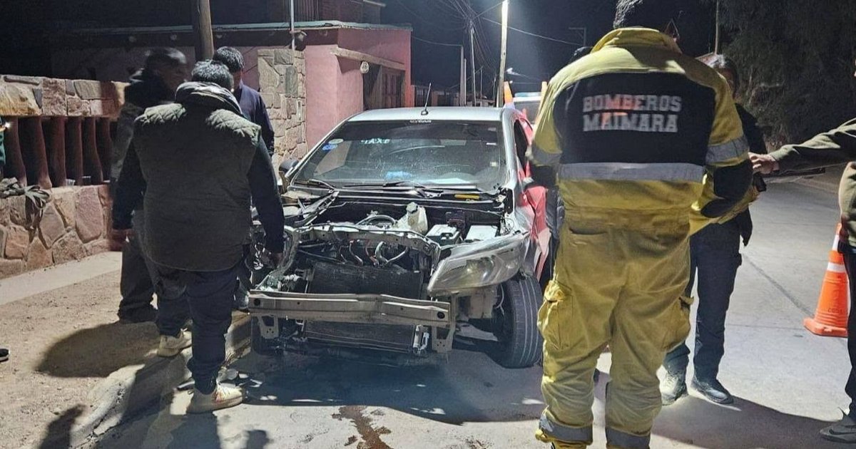 Maimará: choque en cadena y principio de incendio