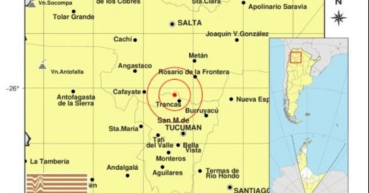 Un sismo de magnitud 5 sacudió Tucumán