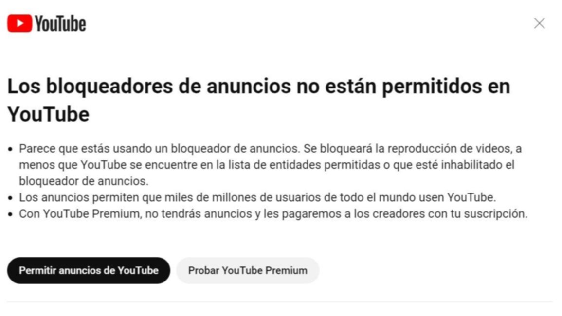 YouTube inicia batalla contra de los bloqueadores de anuncios