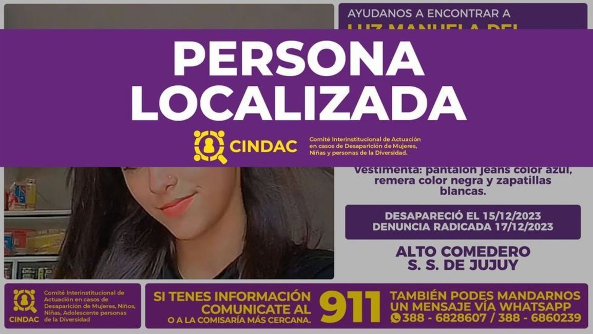 Dieron con el paradero de la joven que era buscada en Alto Comedero